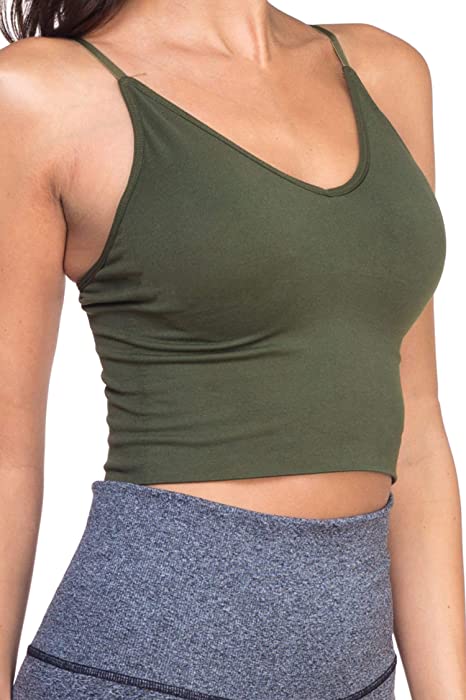 OLLIE ARNES Women's Core Compression Crop Bra Top with Removable Pad