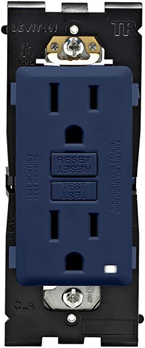 Leviton RGF15-RN 15 Amp Renu Self-Test Tamper-Resistant GFCI Outlet in Rich Navy
