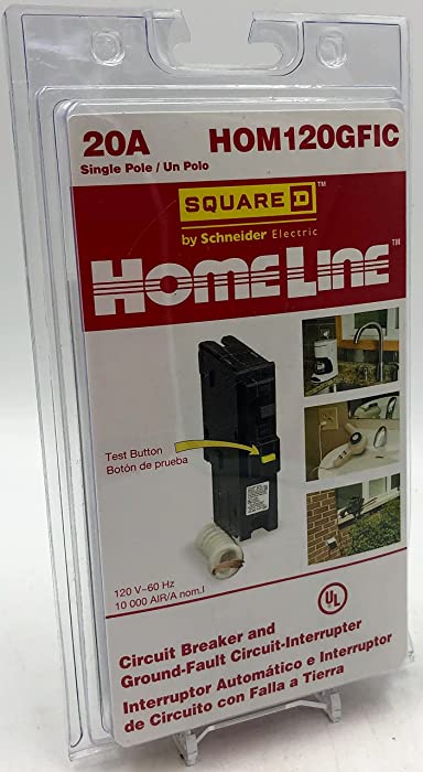 Square D - HOM120GFICP Homeline 20 Amp Single-Pole GFCI Circuit Breaker