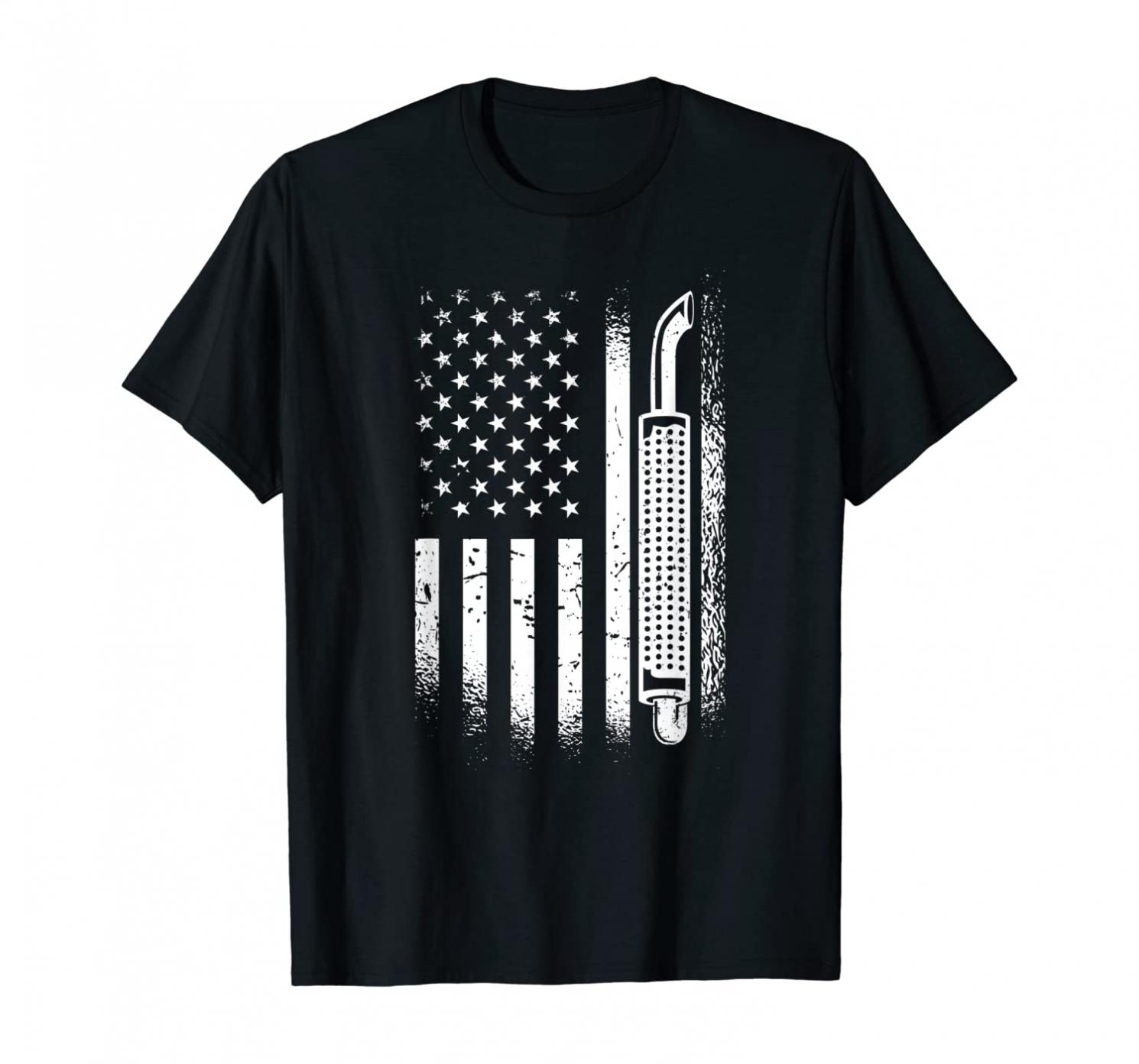 American Flag Trucker Truck Driver T-Shirt
