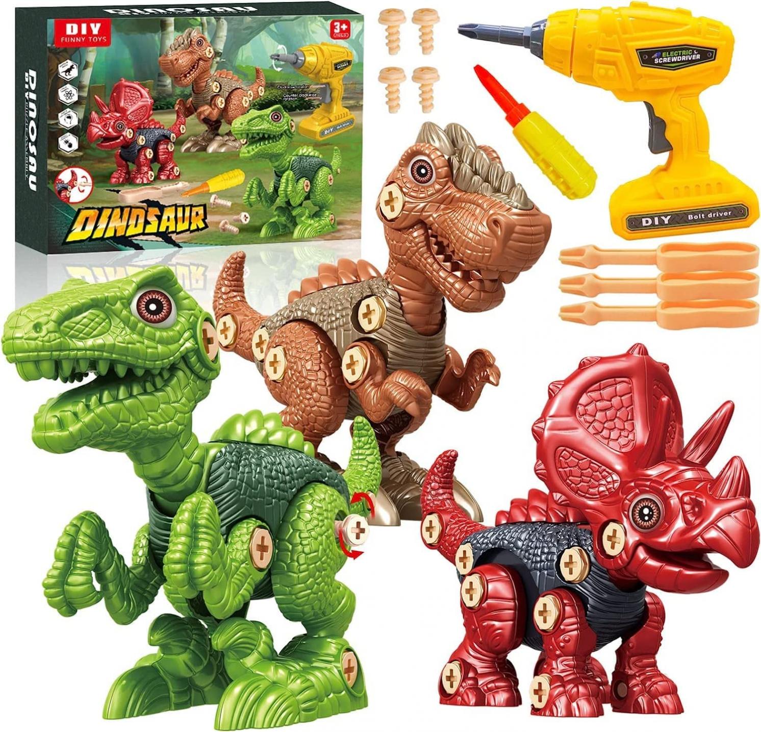 Take Apart Dinosaur Toys for Kids 3-5 -7 Christmas Stem Dinosaur Toy Building Kit Construction Sets with Electric Drill Birthday Gifts for Boys Girls Toddlers Age 3 4 5 6 7 8 Year Old[Upgrade]