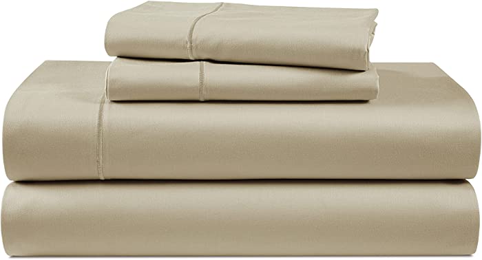 100% Egyptian Cotton Bed Sheets - 1000 Thread Count 4-Piece Linen King Sheets Set, Long Staple Cotton Bedding Sheets, Sateen Weave, Luxury Hotel Sheets, 16" Deep Pocket (Fits Upto 17" Mattress)