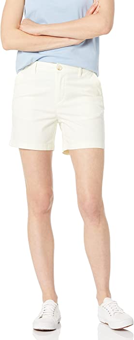 Amazon Essentials Women's 5 Inch Inseam Chino Short (Available in Straight and Curvy Fits)