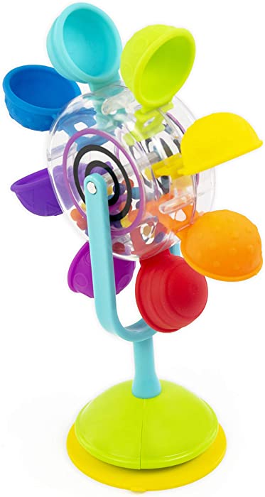 Sassy Whirling Waterfall Suction Stem Toy for Bathtime Fun & Learning, Multicolor