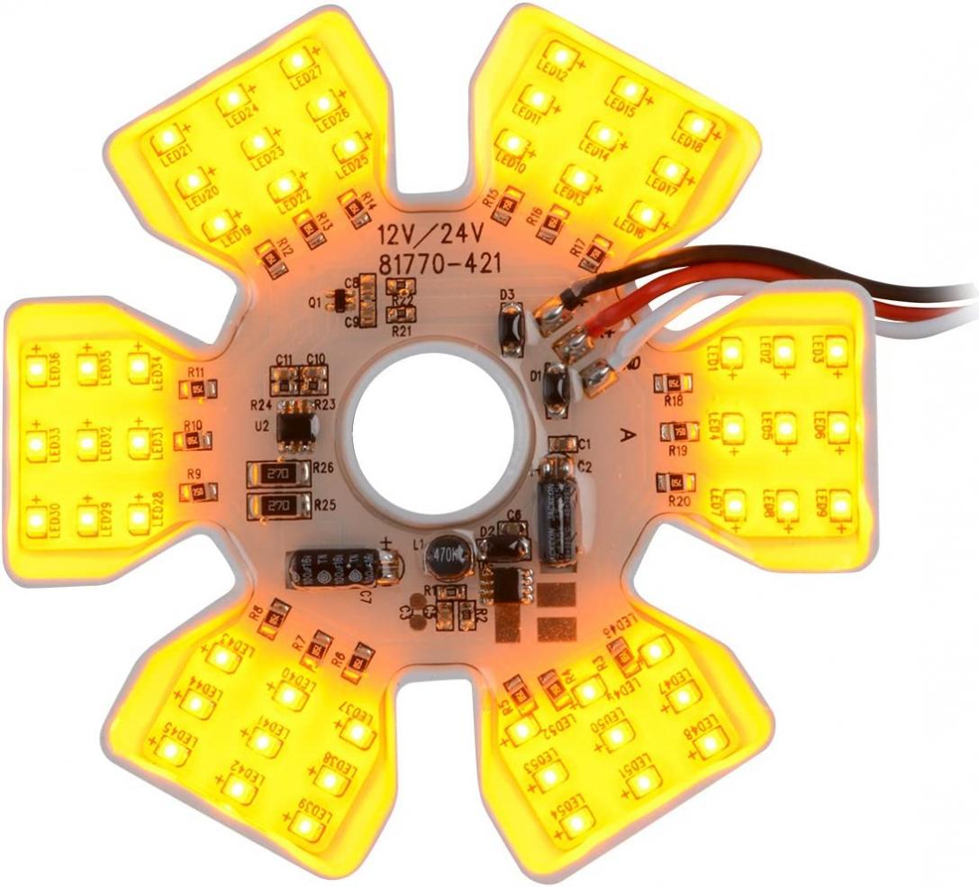 GG Grand General 81775 Amber Ultra-Thin Hex Style Dual Function Interior LED Light (for Trucks, Trailers, RVs', Campers