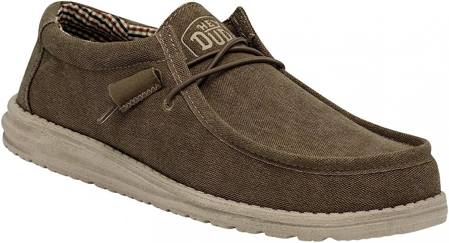 Hey Dude Men's Wally Stretch | Men’s Shoes | Men's Lace Up Loafers | Comfortable & Light-Weight