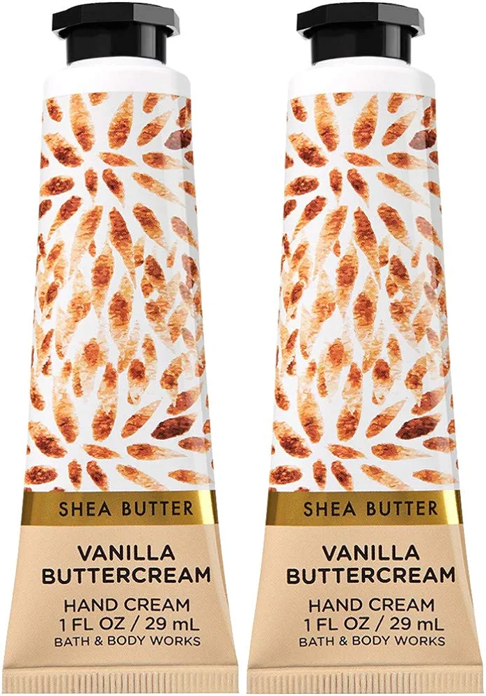 Bath and Body Works 2 Pack Vanilla Buttercream Hand Cream with Shea Butter. 1 Oz.