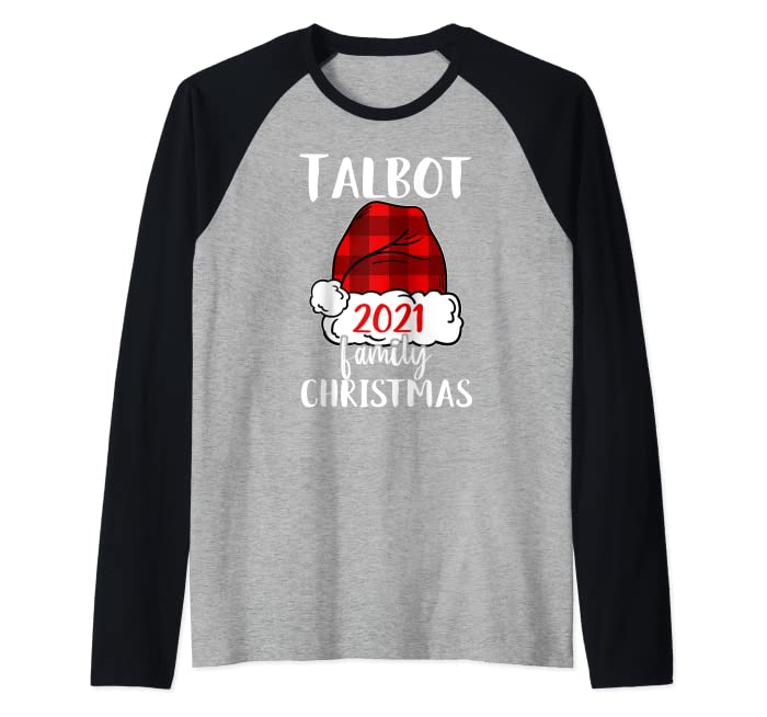 Christmas 2021 Talbot matching pajama Santa Hat Raglan Baseball Tee