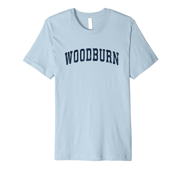 Woodburn Oregon OR Vintage Sports Design Navy Design Premium T-Shirt