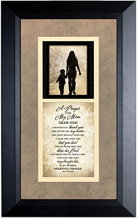 DEXSA Prayer for My Mom Wood Frame Wall Plaque for Mother’s Day, Birthday Gift for Mom | Made in USA | Bonus Mom Gift, Mother-in-Law Picture Frame | Best Mom Plaque from Son or Daughter | 11x18 inches
