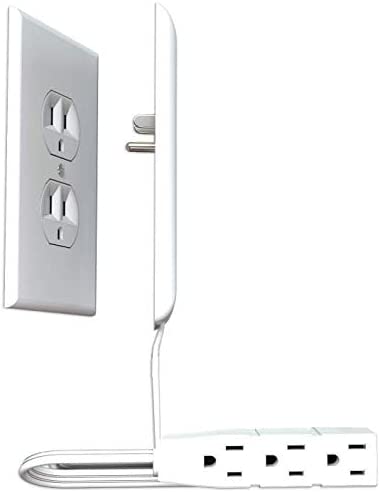 Sleek Socket Ultra-Thin Electrical Outlet Cover with 3 Outlet Power Strip and Cord Management Kit, 3-Foot, Universal Size