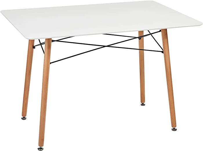 GreenForest Dining Table Wood Top and Legs Modern Leisure Coffee Table Home and Kitchen 44 x 30 Inch, White