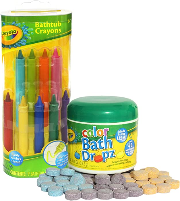 Crayola Bathtub Crayons with Crayola Color Bath Drops 60 tablets