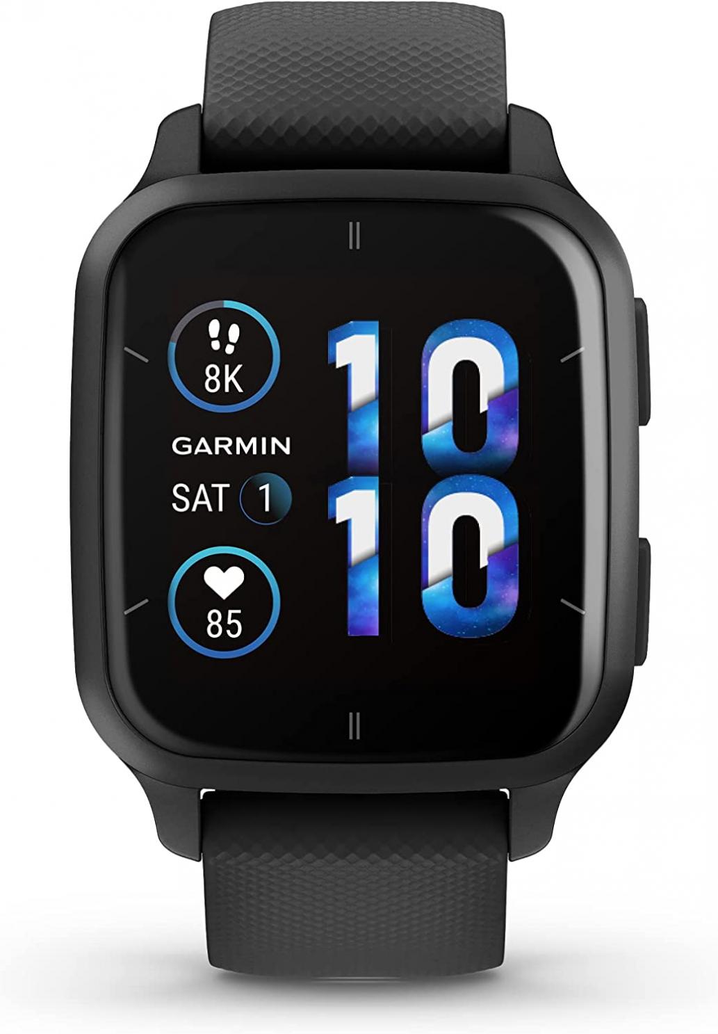 Garmin Venu® Sq 2 - Music Edition, GPS Smartwatch, All-Day Health Monitoring, Long-Lasting Battery Life, AMOLED Display, Slate and Black