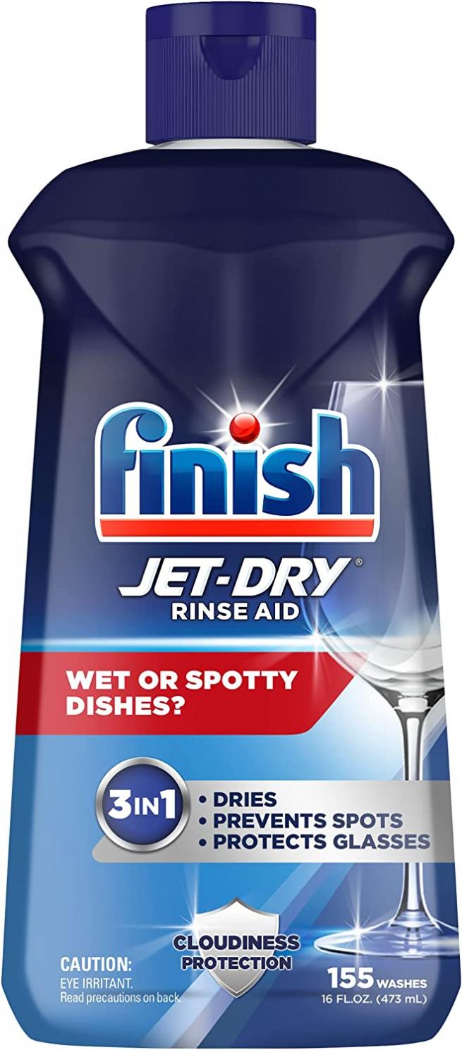 Finish Jet-Dry Rinse Aid, 16oz, Dishwasher Rinse Agent & Drying Agent (Packaging May Vary)