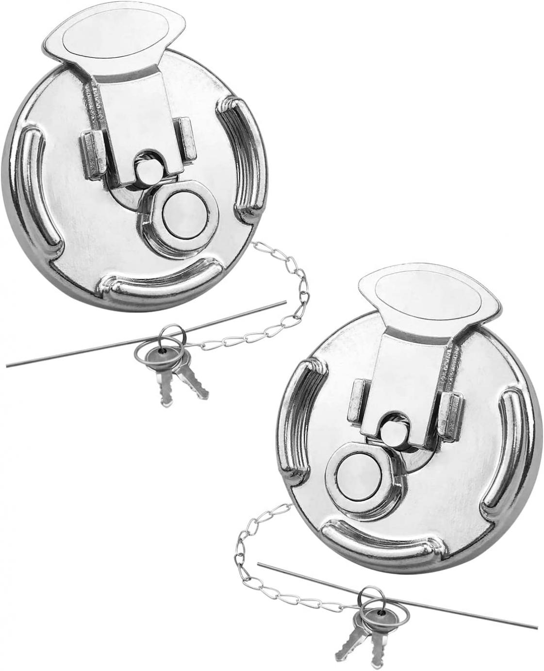 EMIHO Lever Style Locking Diesel Fuel Cap 2 Pack with 4 Keys for 4 Inch Truck Fuel Tank Locking Gas Cap Fit for Peterbilt Trucks Replace 11-04859-100 572.1015 600212