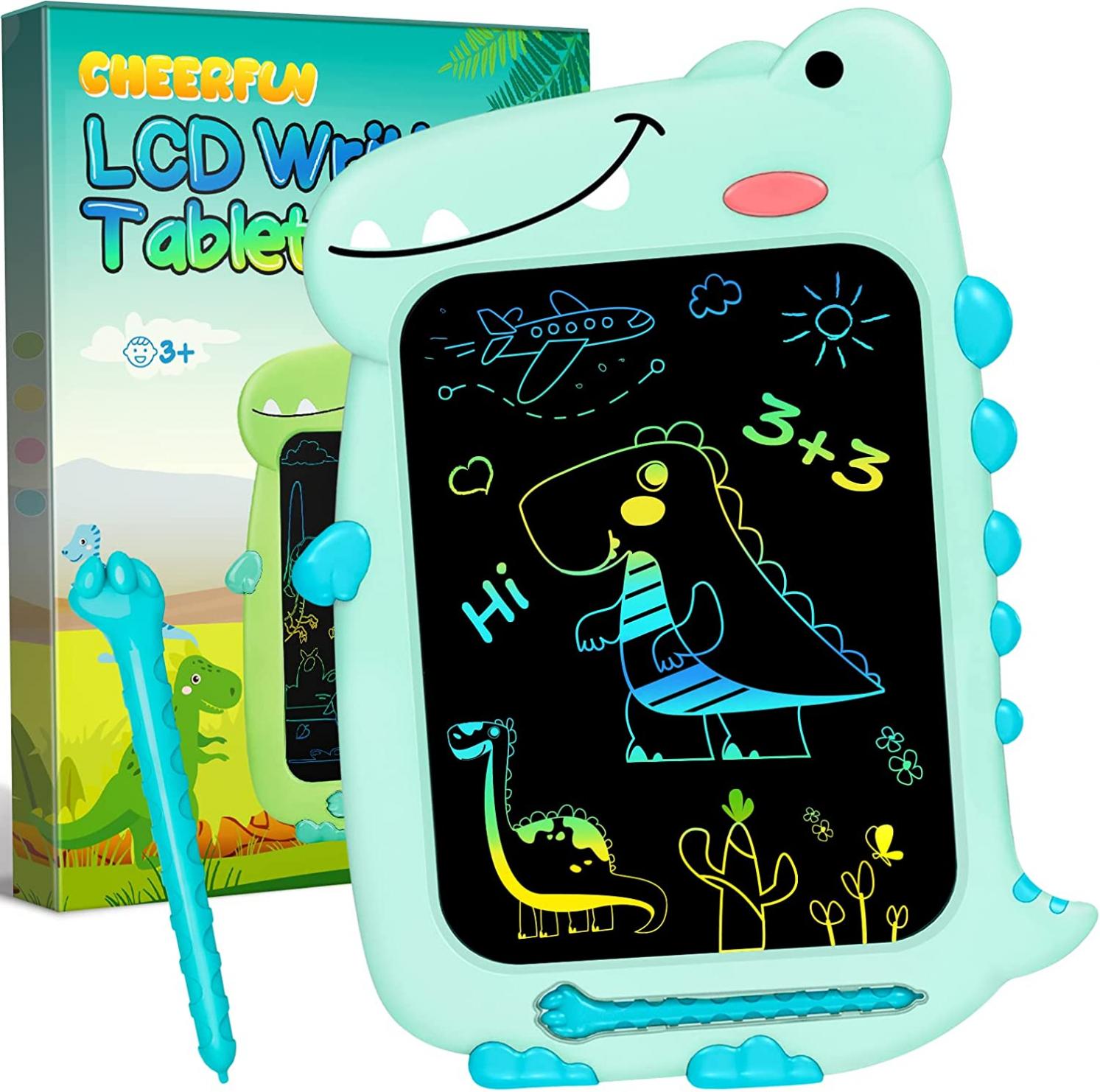 LCD Writing Tablet for Kids Gifts: CHEERFUN Dinosaur Toys for Age 3 4 5 6 7 8 Year Old Boys Girls Christmas Stocking Stuffers Birthday 10-inch Doodle Board Drawing Pad Educational Road Trip Essential