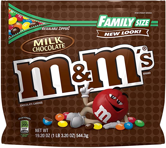 M&M'S Milk Chocolate Candy Family Size 19.2-Ounce Bag