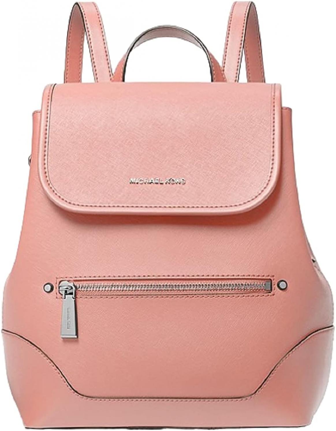 Michael Kors Harrison Medium Saffiano Leather Backpack (Pink)