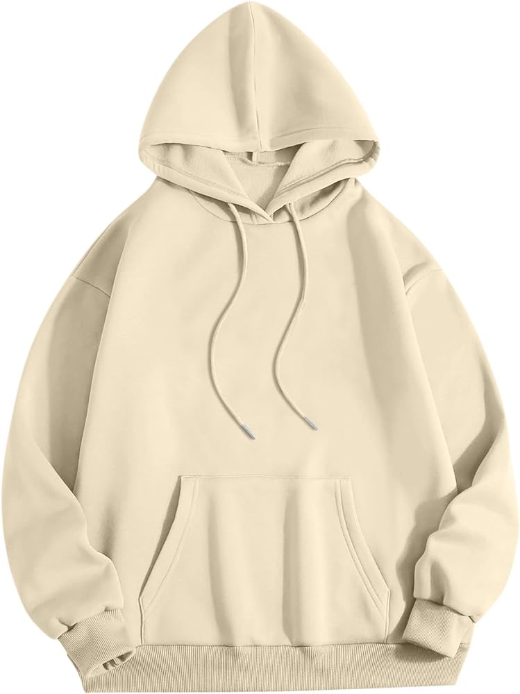 Stessotudo Sweatshirt for Women Oversized Long Sleeve Hooded Hoodie with Pockets Drawstring Solid Casual Trendy Tops 2023