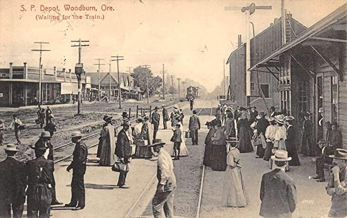 Woodburn Oregon Railroad Depot Exterior Antique Postcard KK1169