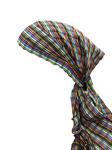 Short Headwrap Scarf Hair Tie Hand Woven Cloth Non-Slipping Breathable Lime Green