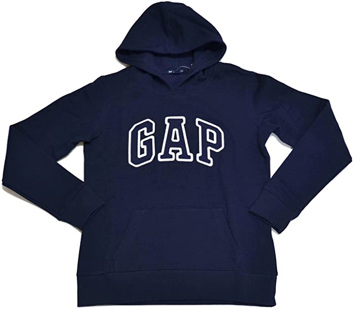 GAP Womens Fleece Arch Logo Pullover Hoodie (Navy, XX-Large)