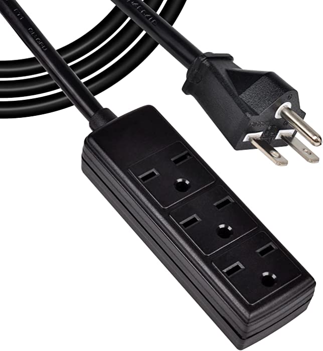 PowGrow Power Strip, 14AWG NEMA 6-15P 10ft Long Power Extension Cord, Durable Power Extension Cable 240V, 3 Outlets