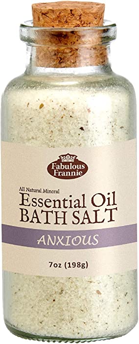 Fabulous Frannie Anxious All Natural Mineral Bath Salt 7oz Made with Pure Essential Oils (Lavender, Bitter Orange, Bergamot and Clary Sage)