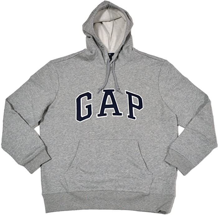 GAP Mens Fleece Arch Logo Pullover Hoodie