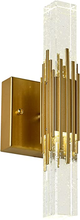 LED Modern Crystal Wall Light Fixtures Indoor Luxury Wall Sconce Gold Vanity Lights for Bathroom Sconces Wall Lighting with TOP K9 Crystal Contemporary Wall lamp for Bedroom Mirror Living Room
