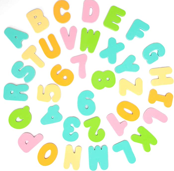 Tub Cubby Safe & Soft ABC 123 Foam Bath Letters & Numbers - Magically Stick On Wet Walls + Bonus Rubber Duck | Spell & Count Educational Alphabet Kids Bathtub Play Set - Extra 44 Pack