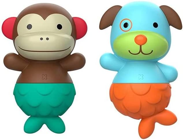Skip Hop Baby Bath Toy, Zoo Mix & Match Flippers, Monkey/Dog 2 Count (Pack of 1)