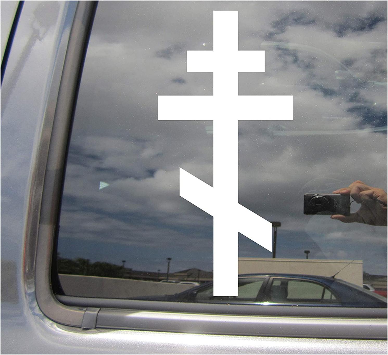 Right Now Decals Russian Orthodox Cross Eastern - Russia Orthodox Church - Cars Trucks Moped Helmet Hard Hat Auto Automotive Craft Laptop Vinyl Decal Store Window Wall Sticker 08009