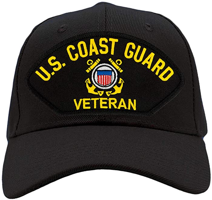 PATCHTOWN US Coast Guard Veteran Hat/Ballcap Adjustable One Size Fits Most