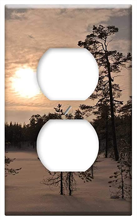 Switch Plate Outlet Cover - Nature Tree Aurora Landscape Sky Winter Light