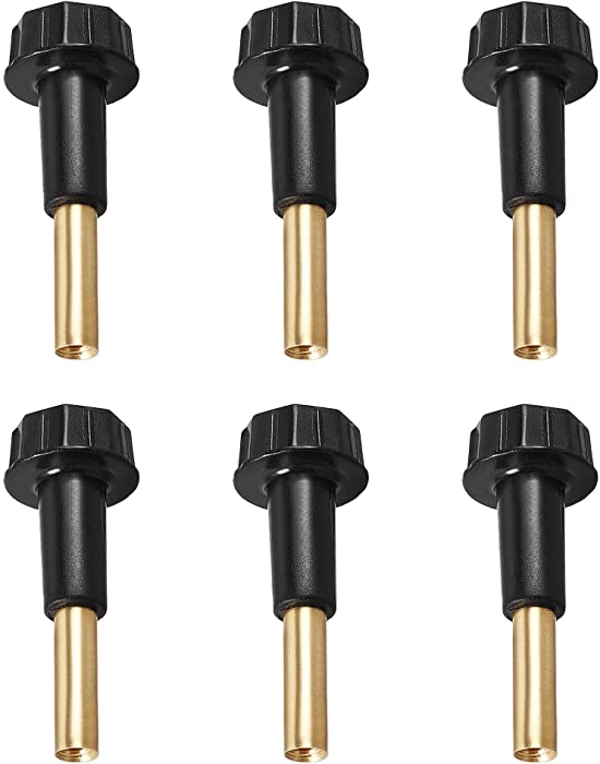 ECUDIS Pack of 6 On/Off Replacement Light Lamp Turn Switch Knobs with 1/2" Extensions, Black