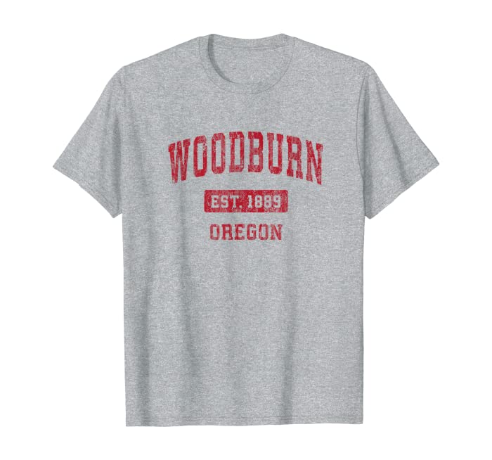 Woodburn Oregon OR Vintage Sports Design Red Design T-Shirt