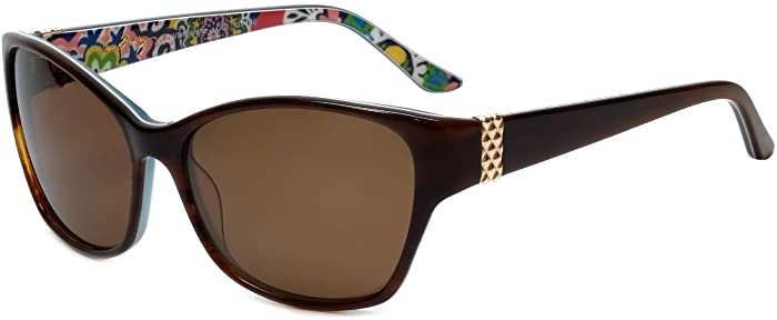 Vera Bradley Designer Polarized Sunglasses Marsha-RIO in Brown 56mm