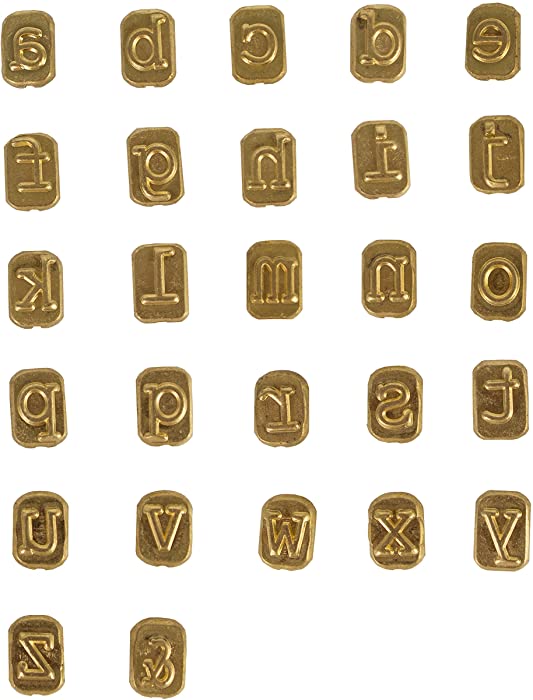 Walnut Hollow Mini Hotstamps Lowercase Alphabet Branding and Personalization Set for Wood, Leather and Other Surfaces, Gold