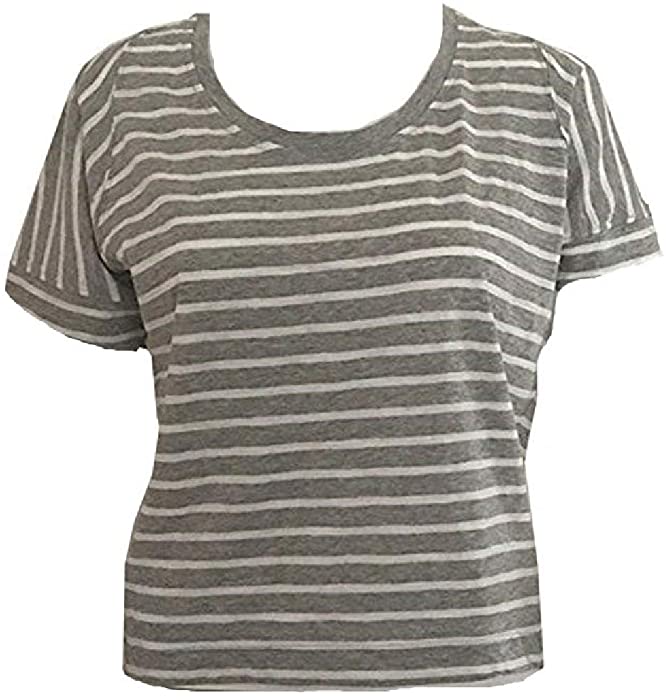 GAP Ladies Crew Neck Short Sleeve T-Shirt White Striped Size L
