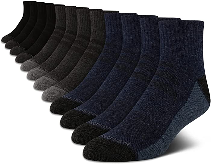 Van Heusen Men's Socks - Performance Cushioned Above Ankle Athletic Quarter Mini-Crew Socks (12 Pack)