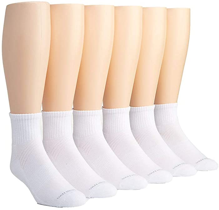 Van Heusen Core Athletic Quarter Socks - 6 Pack (191QT01) O/S/White