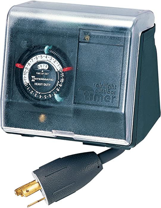 Intermatic P1131 Heavy Duty Above Ground Pool Pump Timer with Twist Lock Plug and Receptacle, Black