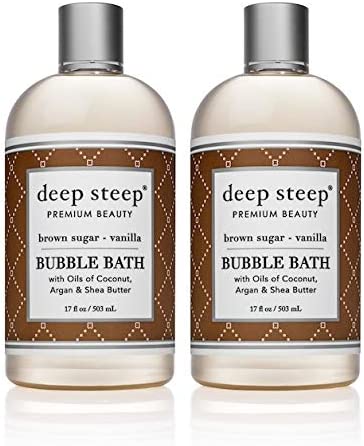 Deep Steep Bubble Bath, Brown Sugar Vanilla, 17.5 Ounce 2-Pack