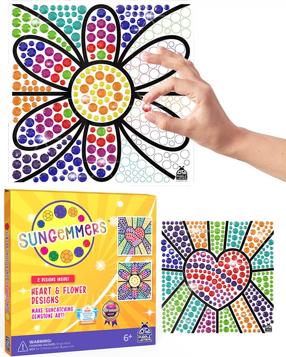 SUNGEMMERS Window Art Suncatcher Kits for Kids Crafts Ages 6-8 + - Great Birthday Gifts for 7 Year Old Girl, Christmas Gifts for Girls & Tweens, Stocking Stuffers for Kids, Fun Kids Arts and Crafts