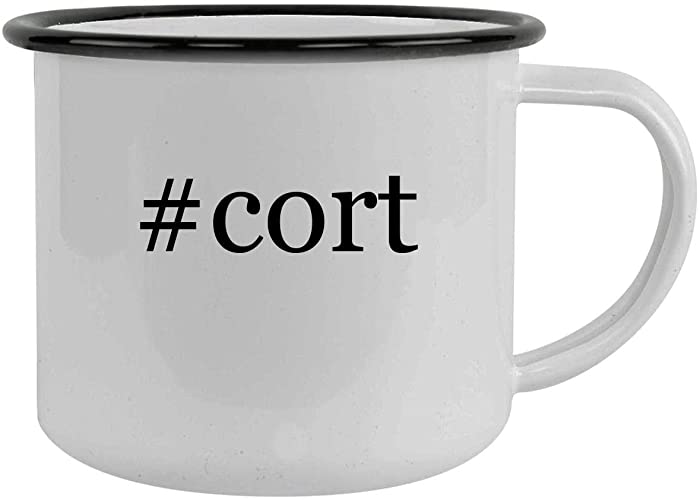#cort - 12oz Hashtag Camping Mug Stainless Steel, Black