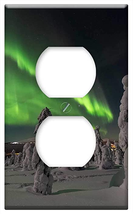 Switch Plate Outlet Cover - Aurora Borealis Northern Europe Aurora Color Snow