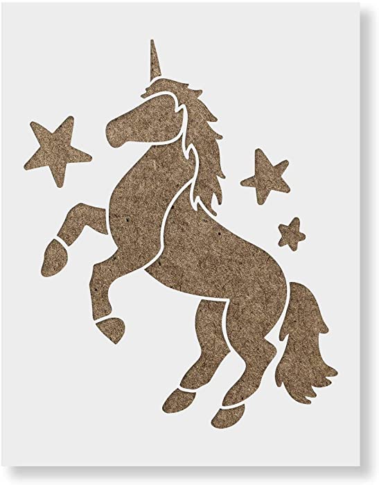 Unicorn Stencil - Reusable Stencils for Painting - Mylar Stencil for Crafts and Decorations