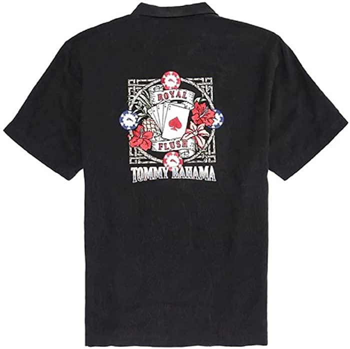 Tommy Bahama Embroidered Royal Flush Silk Camp Shirt